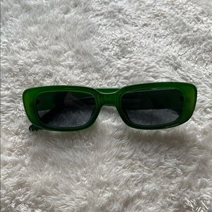 Green Rectangular Sunglasses